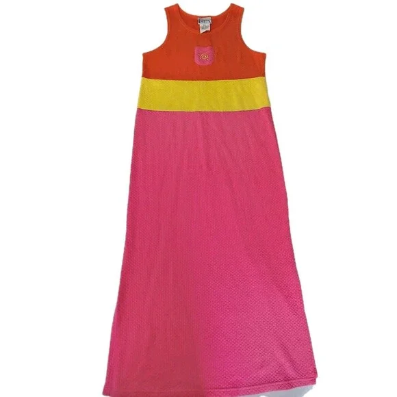 Delicates Spa Y2K Maxi Dress NWT 2004 Colorblock Sleeveless Boho Summer Dress S - Picture 5 of 14